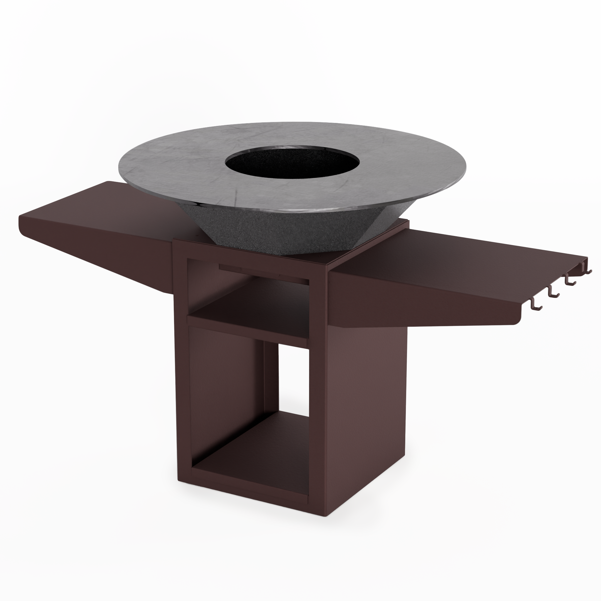 Brasero peint marron et gris